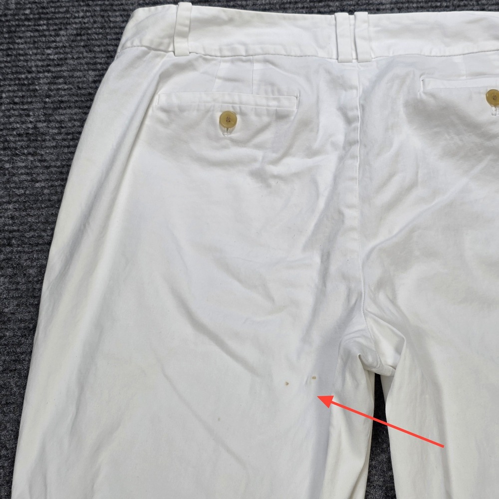 Talbots The Perfect Crop Curvy Pants Women's Size 12 White Cotton Blend Chino - Picture 8 of 8